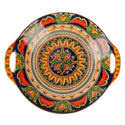 Блюдо с ручками "Arabesque" (оранжевый) 22,5х20см (min9) (транспортная упаковка)
