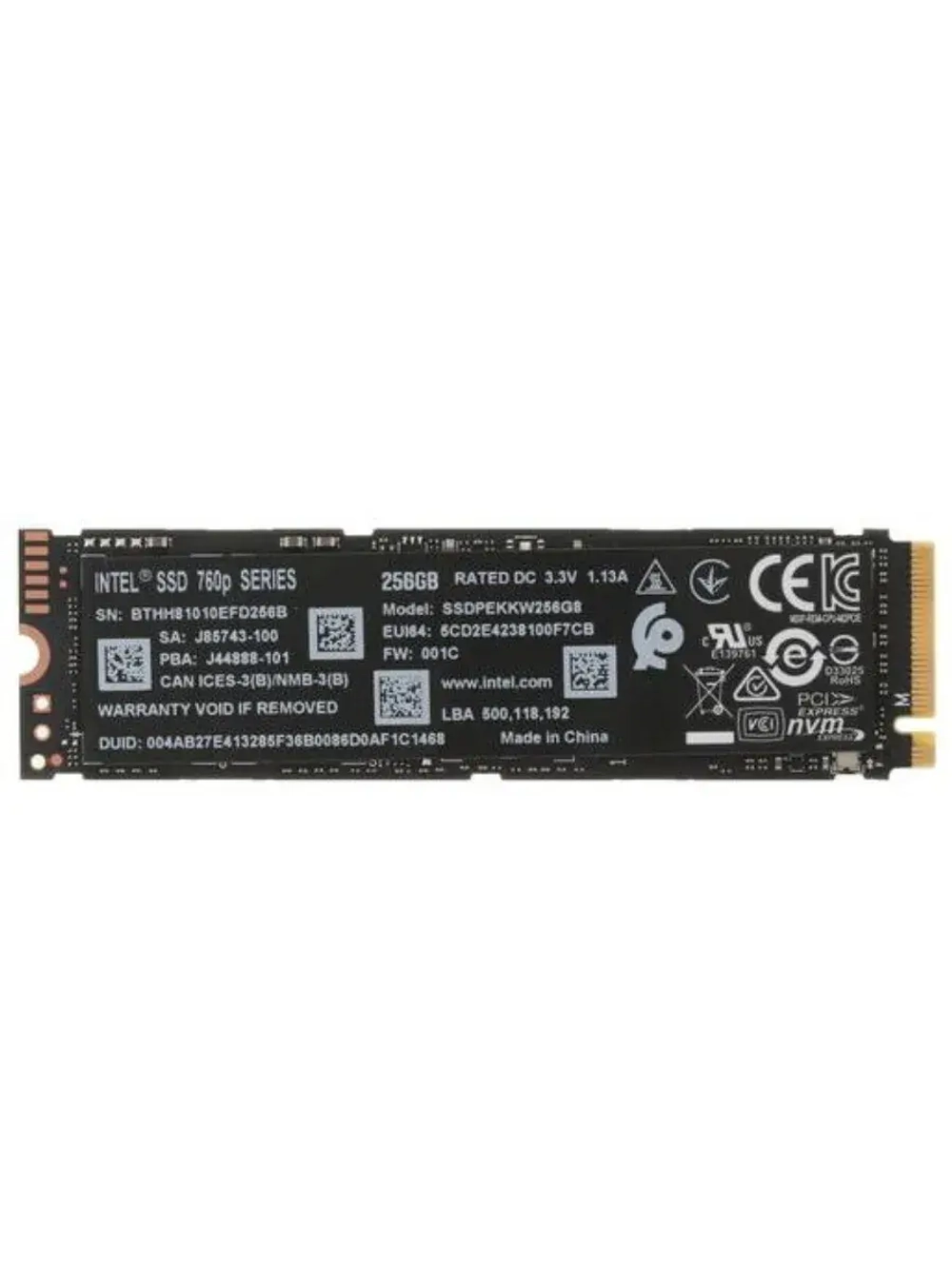 256 ГБ M.2 SSD накопитель 760p Series SSDPEKKW256G8XT