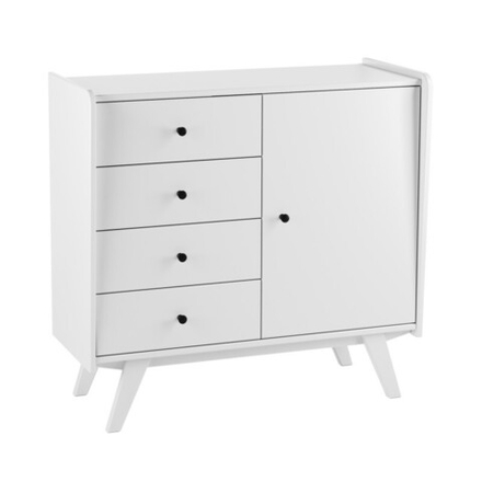 Тумба «Винтаж» 1 дверь 4 ящика белый лак