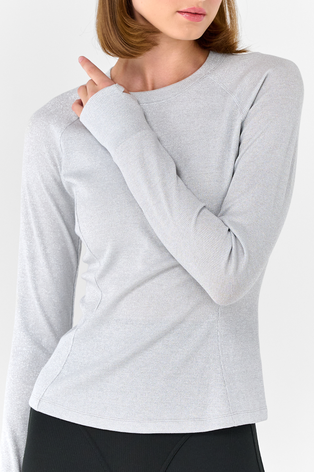 Лонгслив приталенный с рельефом