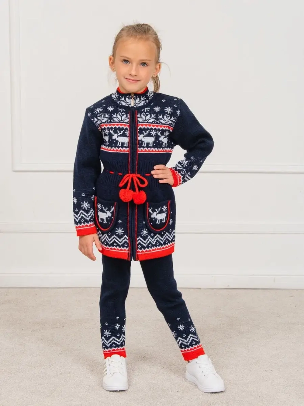 Кардиган вязаный на молнии для девочки