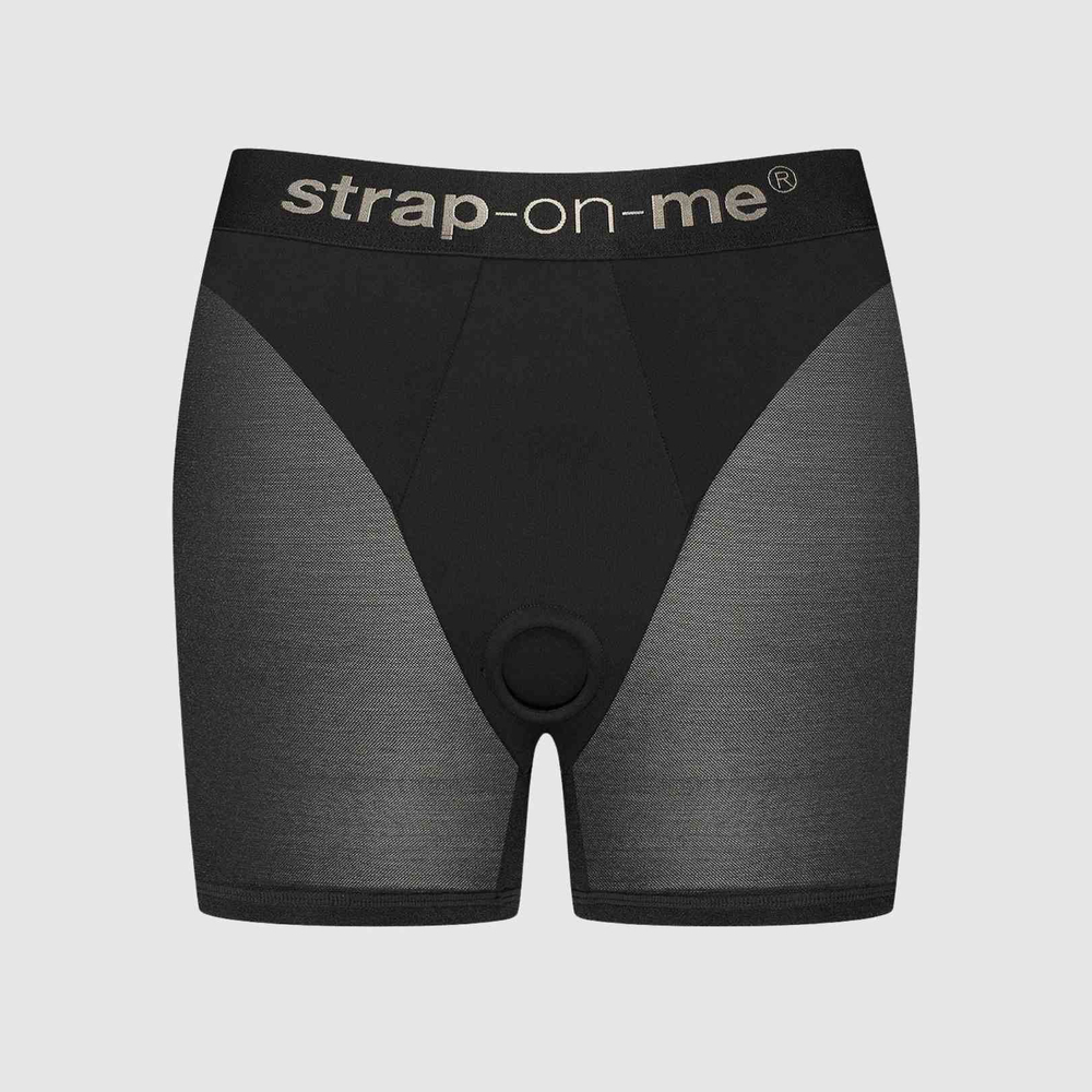 Трусики-шорты для фиксации насадок Strap-on-me Harness Lingerie Halo - size S (Размер: S) (Цвет: черный)