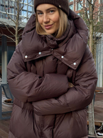 Пуховик Сахалин макси шоколад
