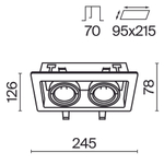 Встраиваемый светильник Technical DL008-2-02-W
