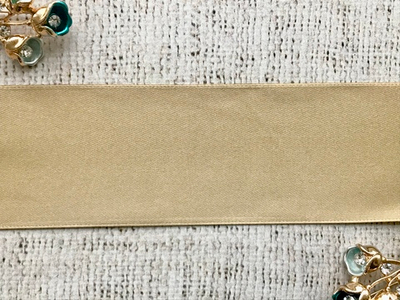 Лента атласная, ш. 5 см, тёмно-бежевый