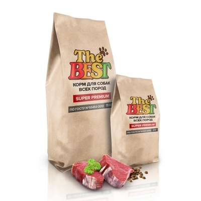Корм для собак THE BEST с говядиной крупная гранула
