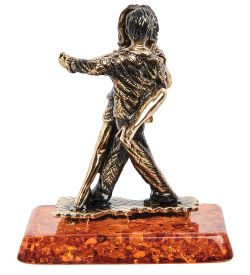 Народные промыслы AM-2171 Фигурка «Парочка-Сальса» (латунь, янтарь)