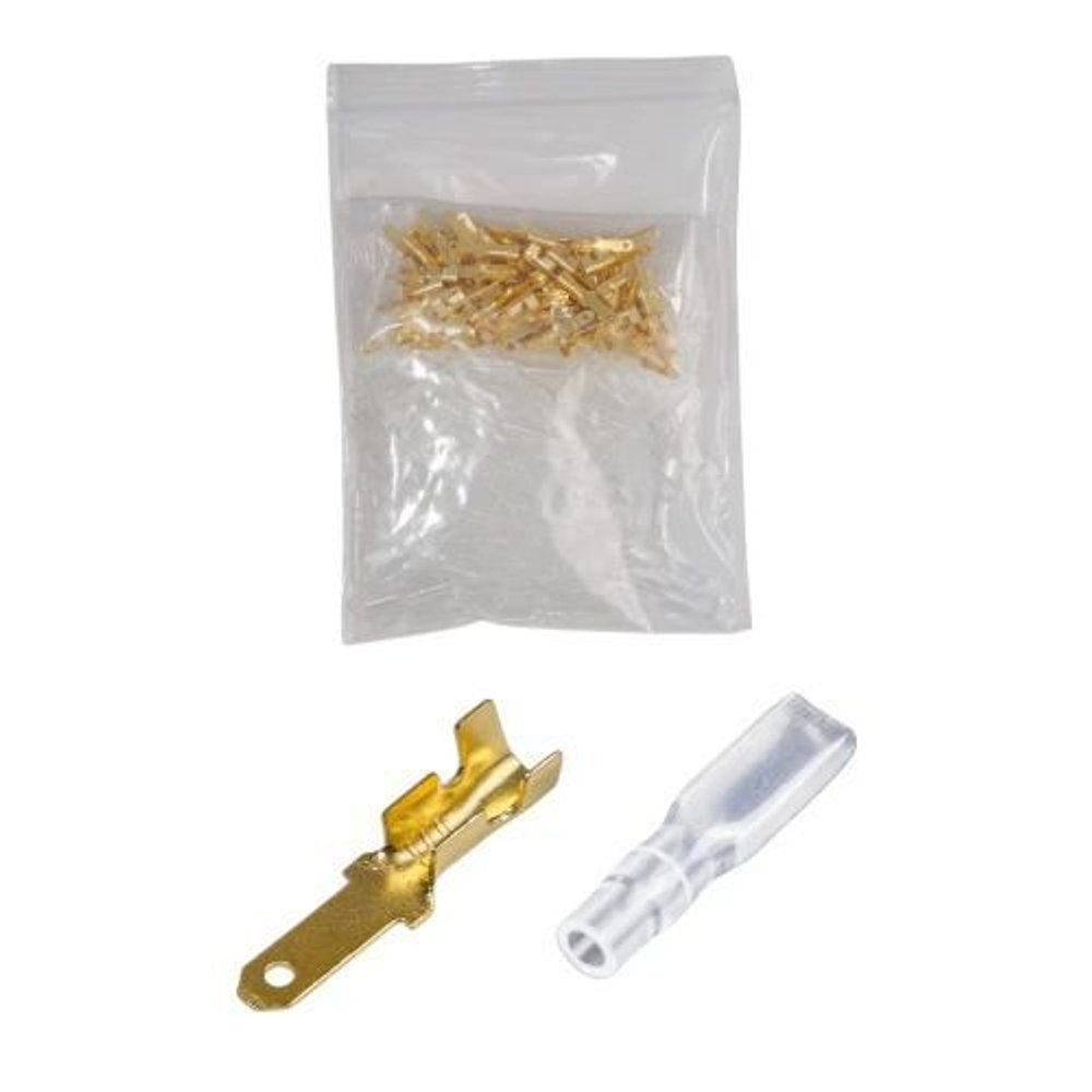 Клемма плоская 2.8мм (M) - 100 шт + Изол. втулки