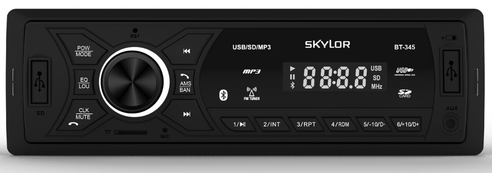 Автомагнитола SKYLOR ВТ-345 4x50 Bluetooth (USB без CD) Bluetooth 345бт