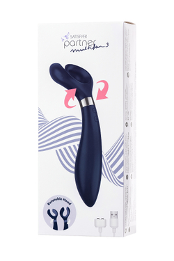 Двухсторонний вибромассажер для пар Satisfyer Partner Multifun (синий)