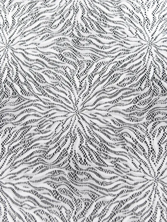 Сетка-стрейч арт.0933, цветы, Италия, теплый белый