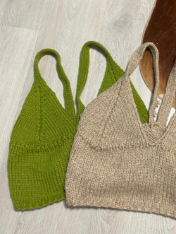 Вязаный топ салатовый by Ma