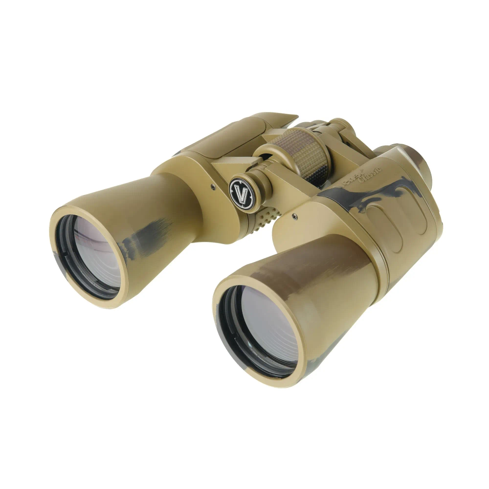 Бинокль Veber Classic БПШЦ 15x50 VRWA камуфляж, вид сбоку с обеими линзами