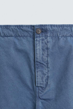 ZARA БРЮКИ КАРГО RELAXED FIT С ЭФФЕКТОМ ПОТЕРТОСТИ, СИНИЙ