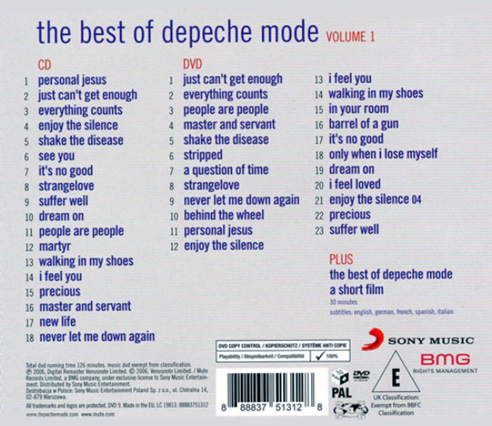 Depeche Mode / The Best Of Depeche Mode, Volume 1 (CD+DVD)