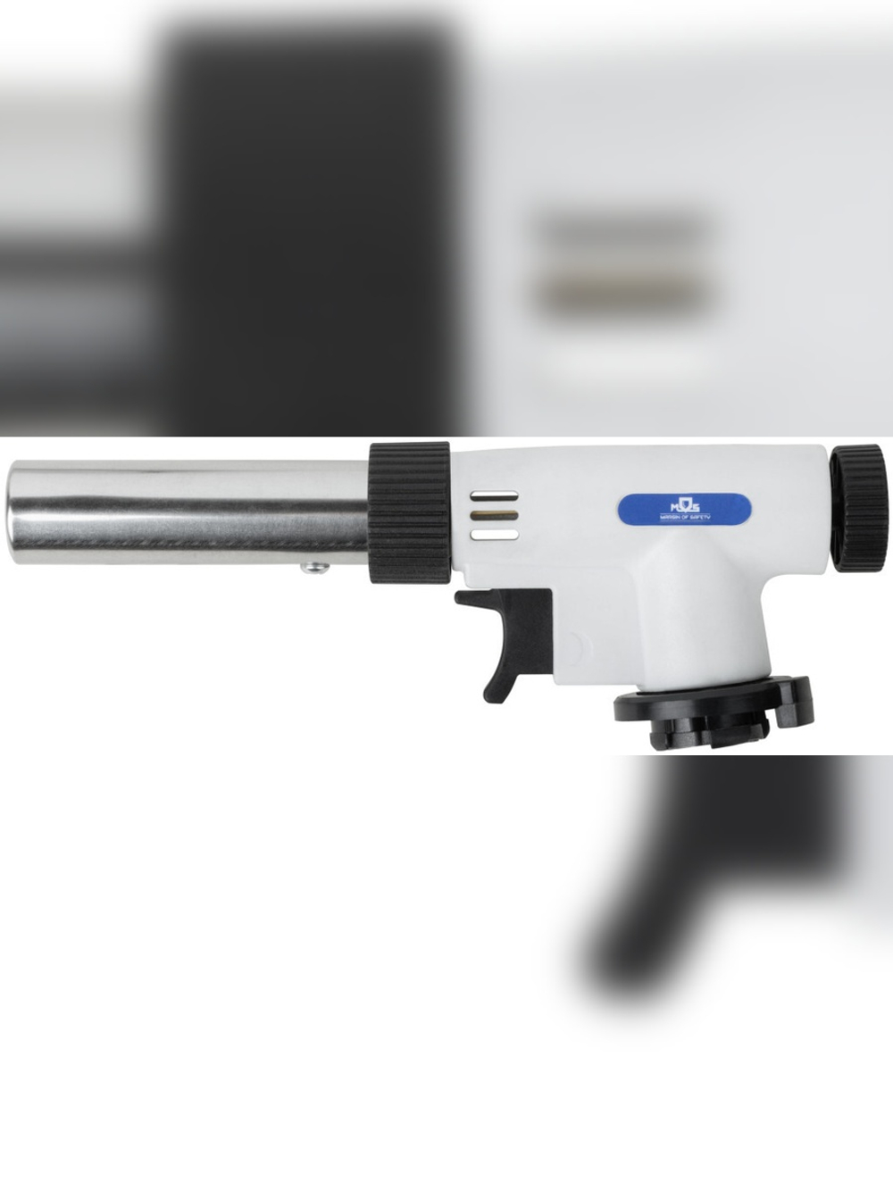 Горелка газовая на цанговый баллон, пласт.корпус, с пьезоподжигом, вращение 360°, регулир.формы пламени, сопло 22 мм 67660М MOS