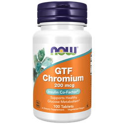 Now Foods GTF Chromium GTF 200 mcg 100 tablets. Хром