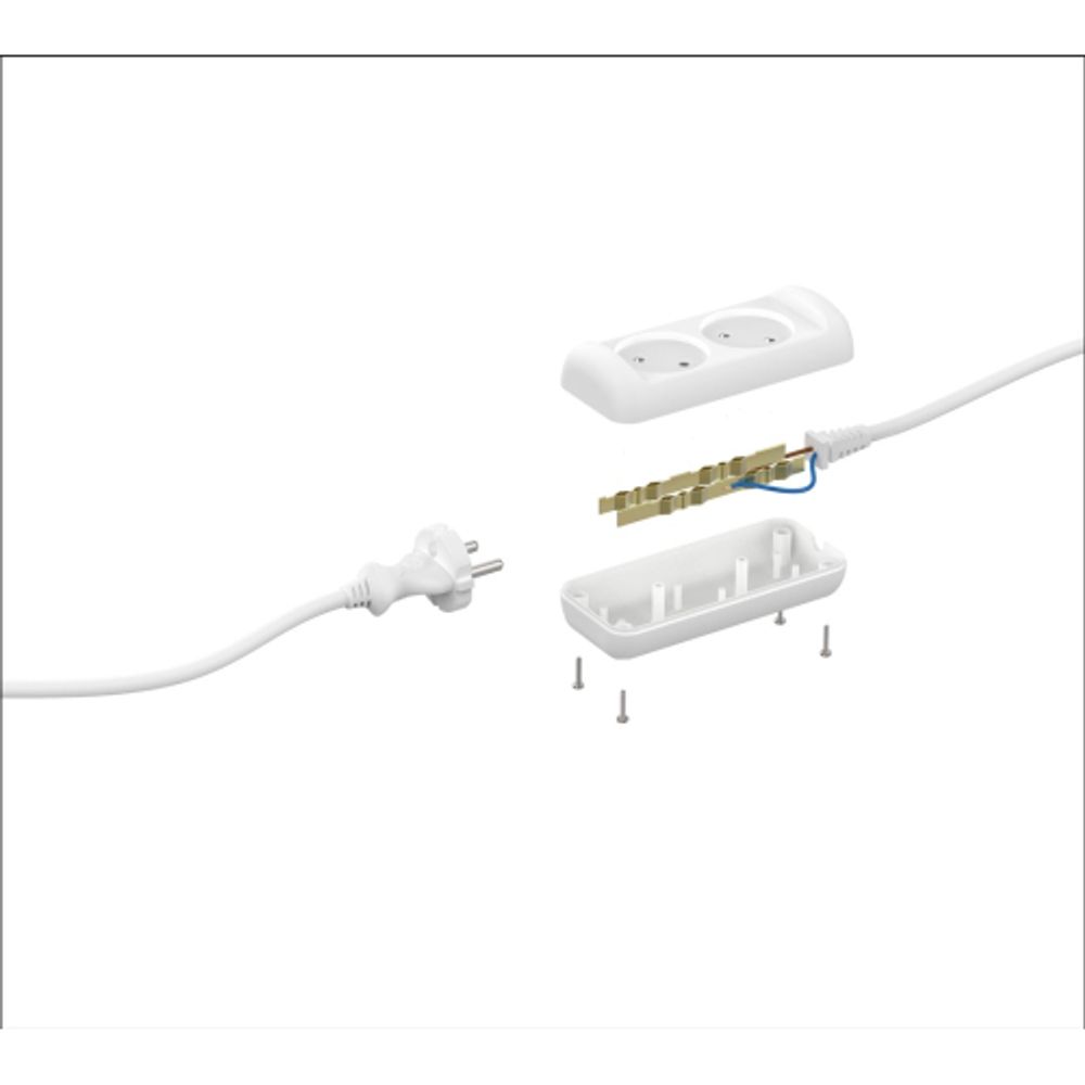 Удлинитель электрический ЭРА UX-2-3m без заземления 2 розетки 3м ШВВП 2x0,75мм2 6А | Бытовые удлинители