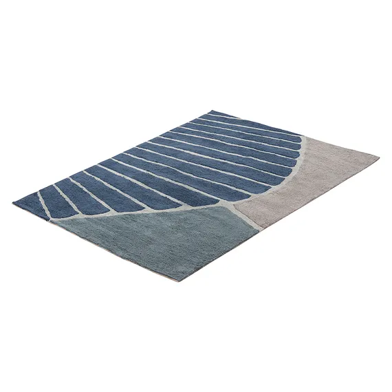 Ковер из хлопка с рисунком Tea Plantation серого цвета из коллекции Terra, 160х230 см