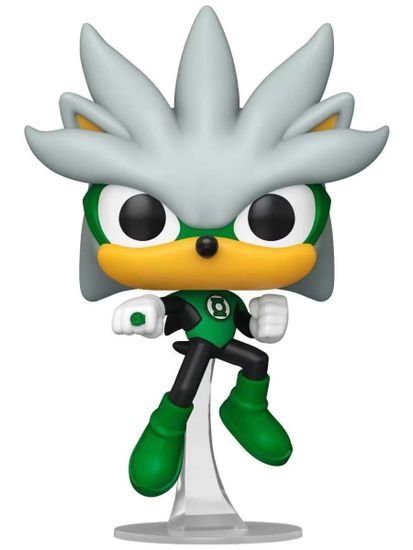 Фигурка Funko POP! Heroes DC х Sonic the Hedgehog Silver as the Green Lantern (592) 88904 / Фигурка Фанко ПОП! по мотивам серии игр "Соник", Сильвер