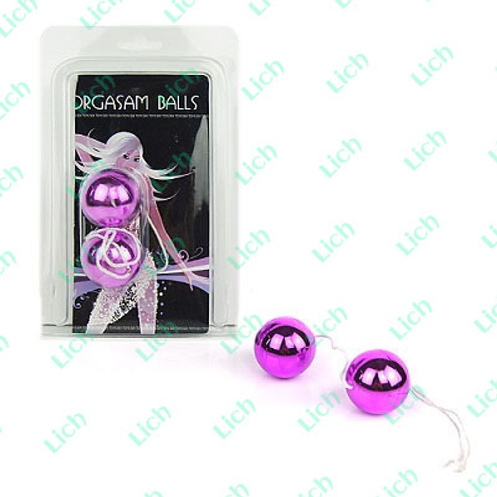 Сиреневые глянцевые вагинальные шарики