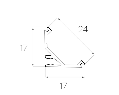 Профиль угловой алюминиевый LC-PUT-1717-2 Anod