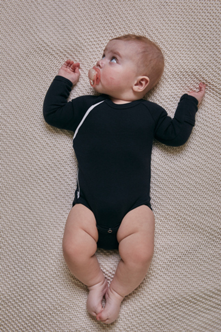 Боди на молнии с длинным рукавом Черный RinaAmari