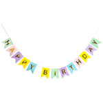 Гирлянда-флажки «Happy Birthday» светлый микс, 500 см