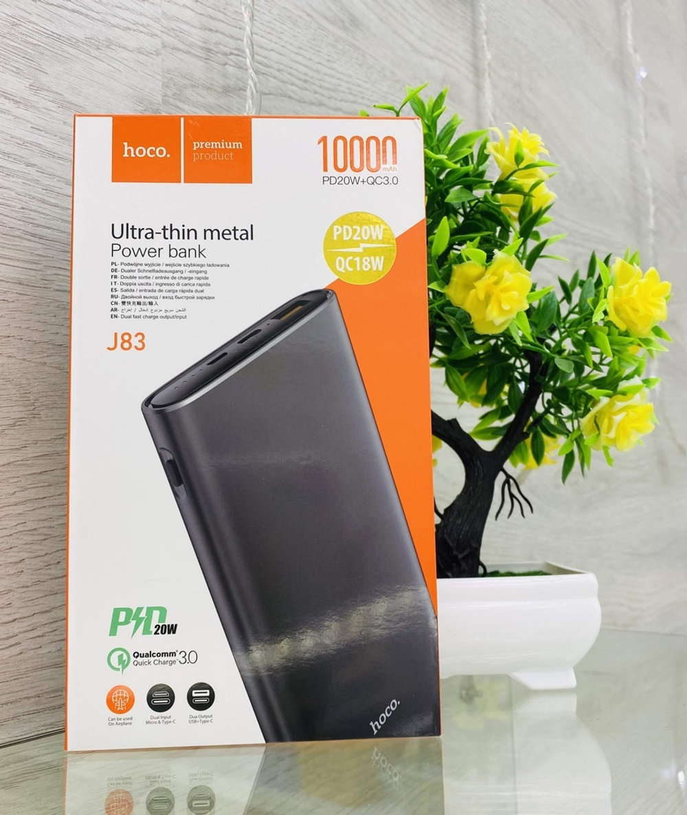 Power Bank 10000mAh, 2 USB, Hoco J83, серый
