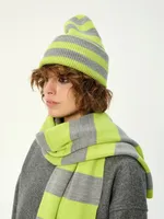 Шапка Kraizy Stripes в полоску серая / лимон