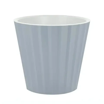 Горшок для цветов пластиковый 2л d-16см «Sand» с дренажной вставкой, утренний туман