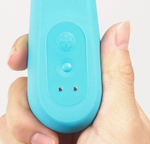 Голубой вибратор с подвижной головкой iroha Fit+ Aonami - 18 см.