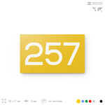 Номер на дверь 257, табличка на дверь для офиса, квартиры, кабинета, аудитории, склада, желтая 120х70 мм, Айдентика Технолоджи