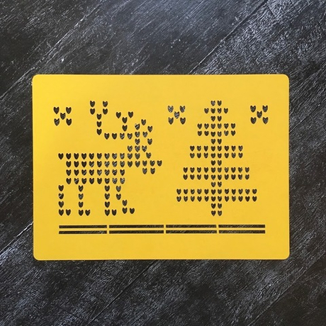 Трафарет новогодний №41 Вязаный узор олень и елка