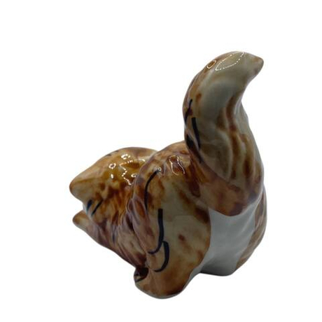 Фигурка Котенок тянется цветная гжель