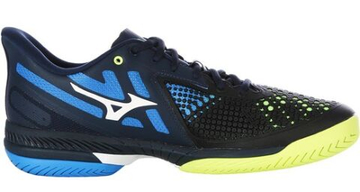 Мужские кроссовки теннисные Mizuno Wave Exceed Tour 5 AC - totalclipse/neolime/supersonic