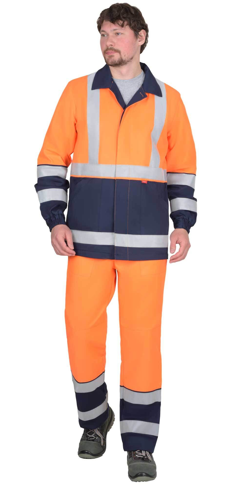 Куртка "Терминал-3-РОСС" оранжевая с т.синим (ЧЗ)