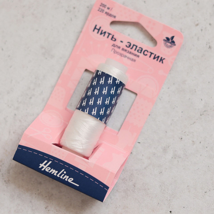 Нить-эластик для вязания, прозрачная, 200 м