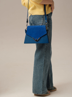 Кожаная сумка Azaro 30838 синяя гуашь