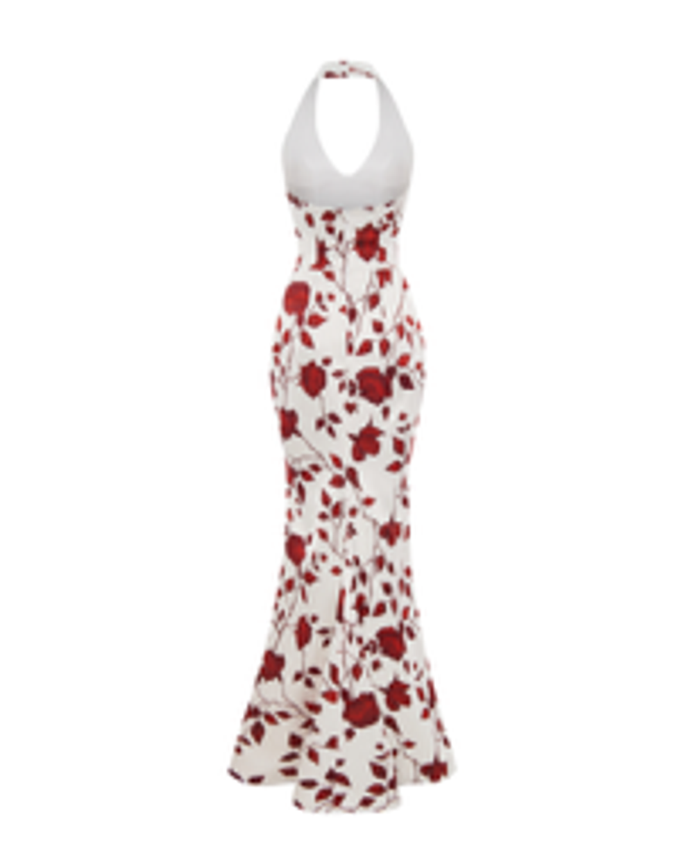 Платье макси из принтованного атласа