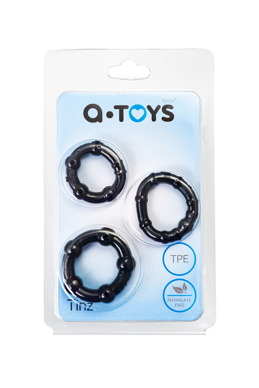 Набор колец A-Toys by TOYFA, TPE, силикон, черные, Ø 3,5/3/2 см