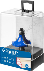 ЗУБР 44,5x22мм, радиус 16мм, фреза кромочная калевочная №1