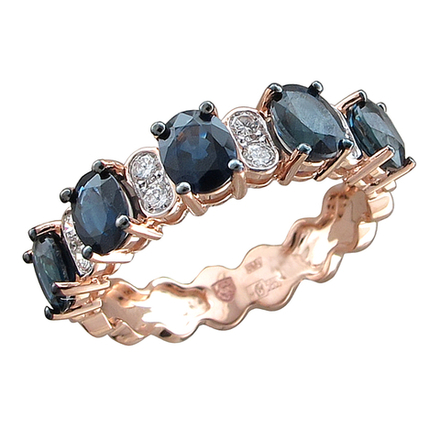 Кольцо с бриллиантом  из красного золота JA-K-113042-1