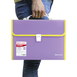 Папка-портфель пластиковая BRAUBERG "JOY" А4 (330х245х35 мм) 13 отделений с окантовкой фиолетовая (2 штуки в упаковке)