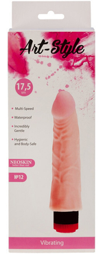 Реалистичный вибратор Art-Style Neoskin №12 , вторая кожа (20,5 , телесный) (Цвет: телесный)