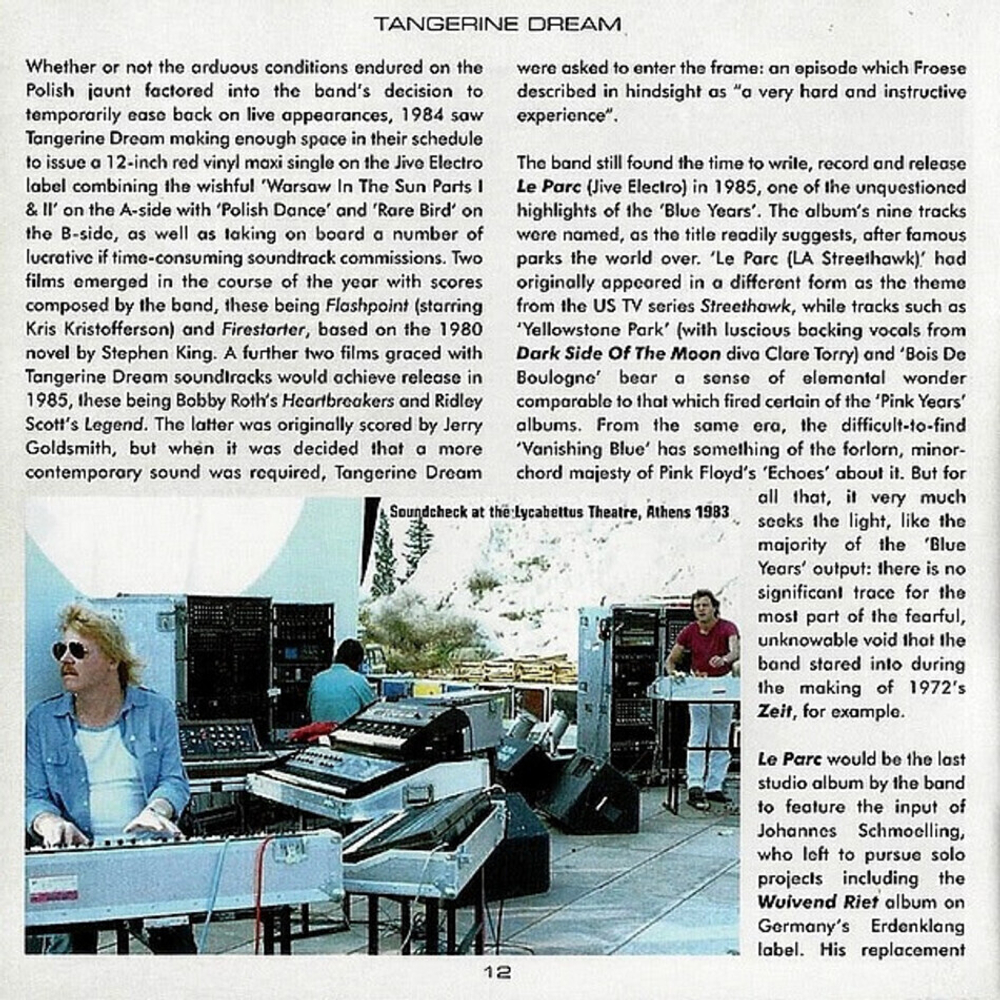 Tangerine Dream / Ride On The Ray - The Blue Years Anthology 1980-1987 (2CD)