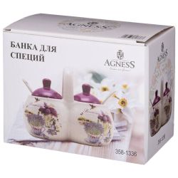 БАНКА 2 СЕКЦИИ AGNESS "ЛАВАНДОВАЯ ВЕСНА" 17*10*13 СМ / 2х320 МЛ (КОР=24ШТ.)