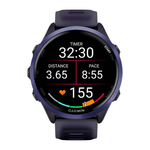 Спортивные часы Garmin Forerunner 570, 47 мм, силиконовый ремешок цвета «полупрозрачный фиолетовый»/индиго Алюминиевый безель цвета индиго, AMOLED-дисплей с Gorilla Glass 3. Ремешок с классической застёжкой — на запястье обхватом 135–205 мм