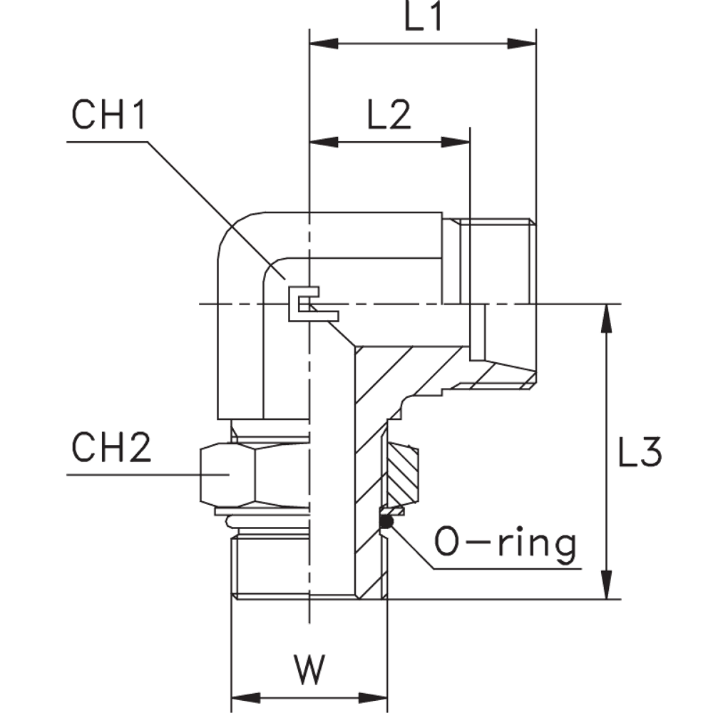 Штуцер FRA90 DS14 UNF7/8" (корпус)