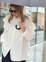 Рубашка с пышным рукавом белая 8